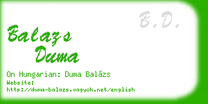 balazs duma business card